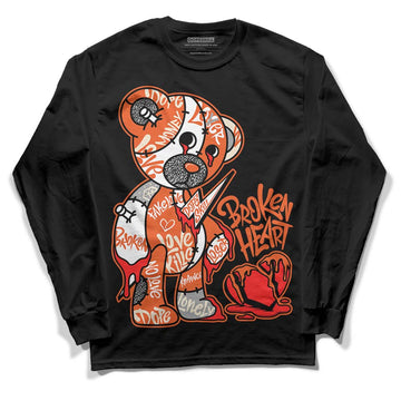 Jordan 3 Georgia Peach DopeSkill Long Sleeve T-Shirt Broken Heart Graphic Streetwear - Black