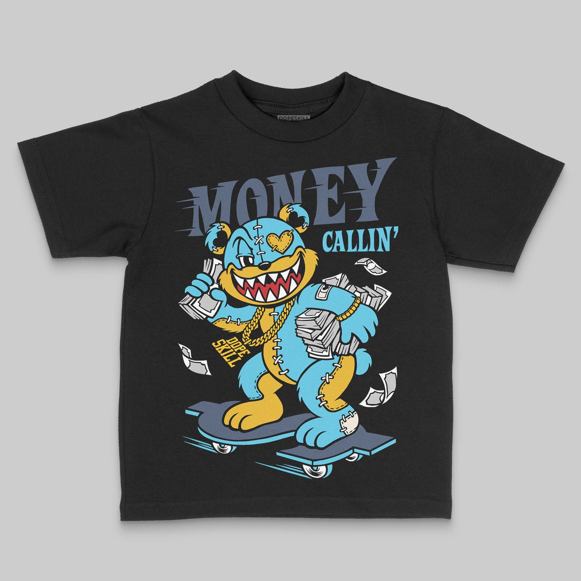 Jordan 11 Retro Gamma Blue (2025) DopeSkill Toddler Kids T-shirt Money Callin' Graphic Streetwear - Black