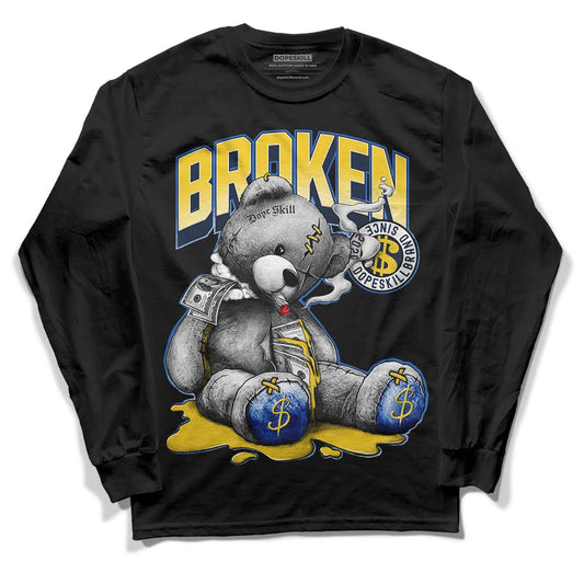 Dunk Low Vintage “Michigan” DopeSkill Long Sleeve T-Shirt Sick Bear Graphic Streetwear - Black