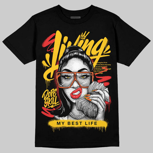 Yellow Sneakers DopeSkill T-Shirt Living My Best Life Graphic Streetwear - Black