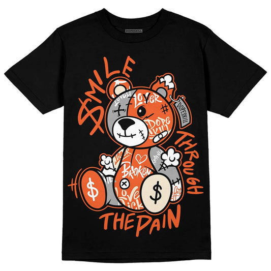 Jordan 3 Georgia Peach DopeSkill T-Shirt Smile Through The Pain Graphic Streetwear - Black
