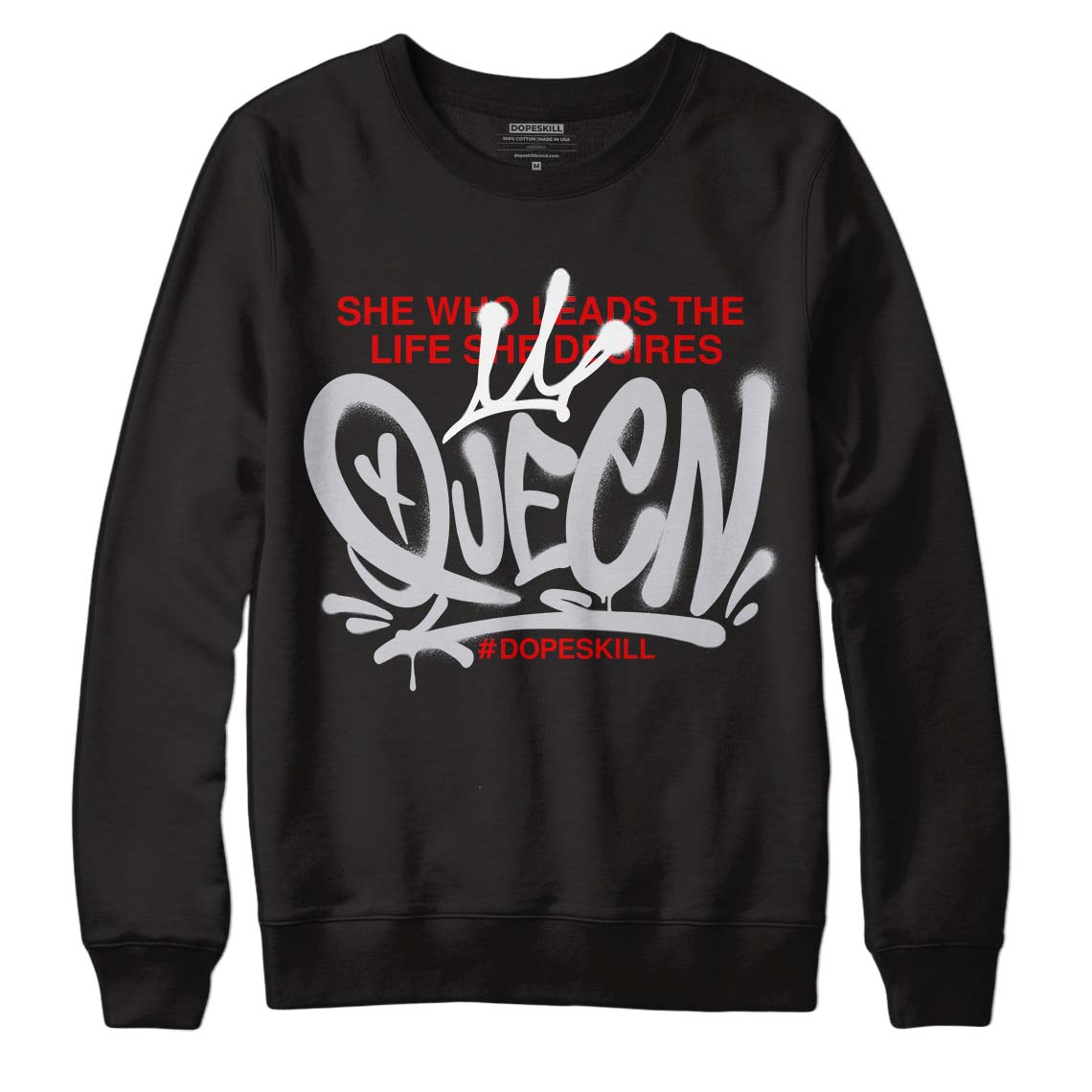 Jordan 2 Retro "Black Cement" DopeSkill Sweatshirt Queen Graphic Streetwear - Black