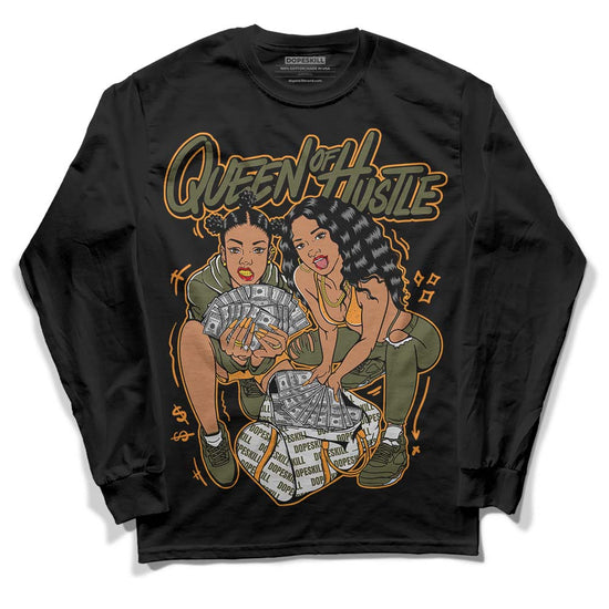 Jordan 5 "Olive" DopeSkill Long Sleeve T-Shirt Queen Of Hustle Graphic Streetwear - Black