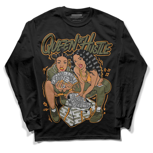 Jordan 5 "Olive" DopeSkill Long Sleeve T-Shirt Queen Of Hustle Graphic Streetwear - Black