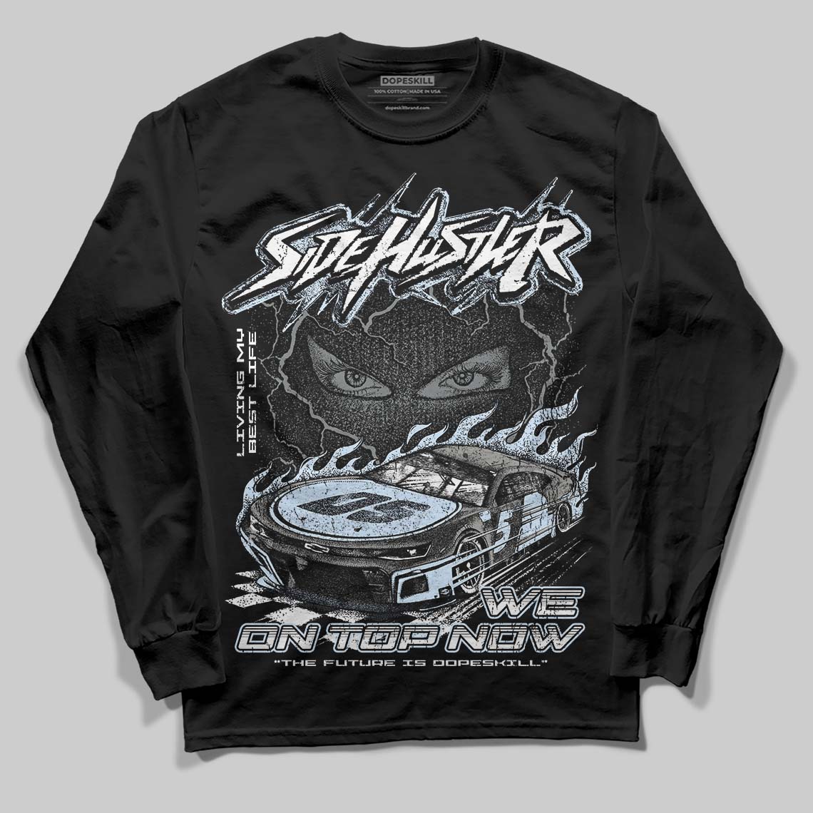Jordan 9 Cool Grey DopeSkill Long Sleeve T-Shirt Flexin' Graphic Streetwear - Black