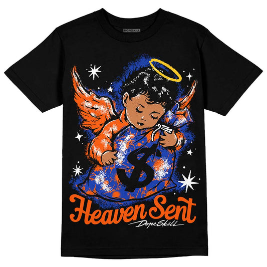 Dunk Low Futura Orange Blaze DopeSkill T-Shirt Heaven Sent Graphic Streetwear - Black