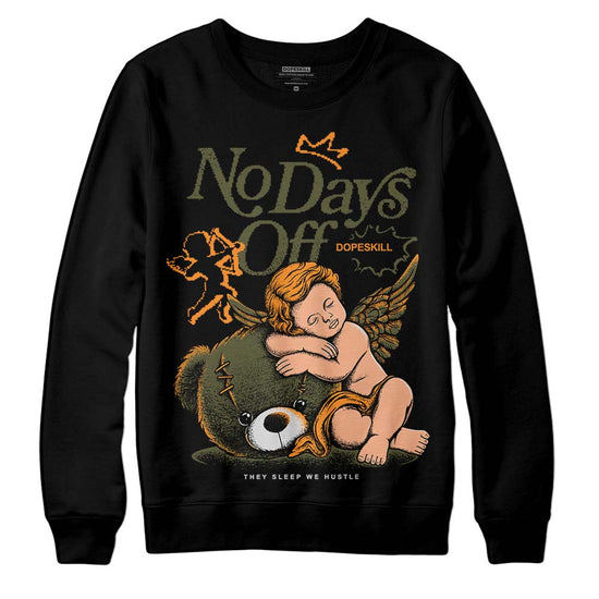 Jordan 5 "Olive" DopeSkill Sweatshirt New No Days Off Graphic Streetwear - Black