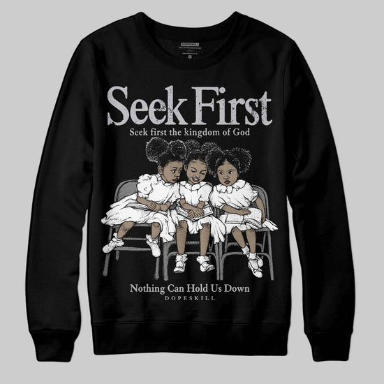 Grey Sneakers DopeSkill Sweatshirt New Seek First Graphic Streetwear - Black