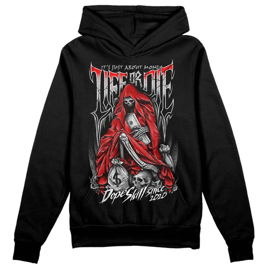 Jordan 1 Low OG “Shadow” DopeSkill Hoodie Sweatshirt Life or Die Graphic Streetwear - Black