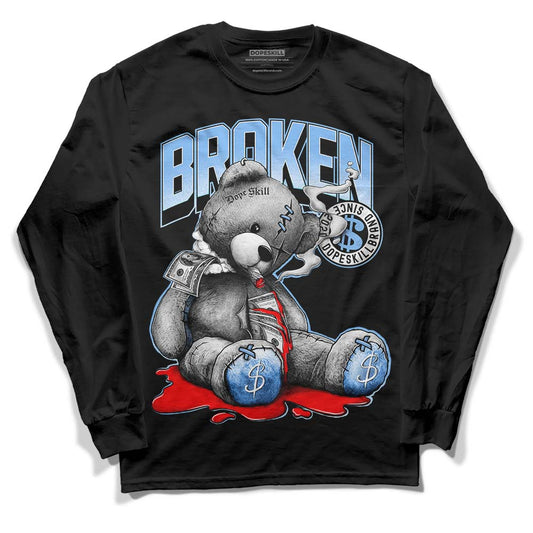 Jordan 9 Powder Blue DopeSkill Long Sleeve T-Shirt Sick Bear Graphic Streetwear - Black