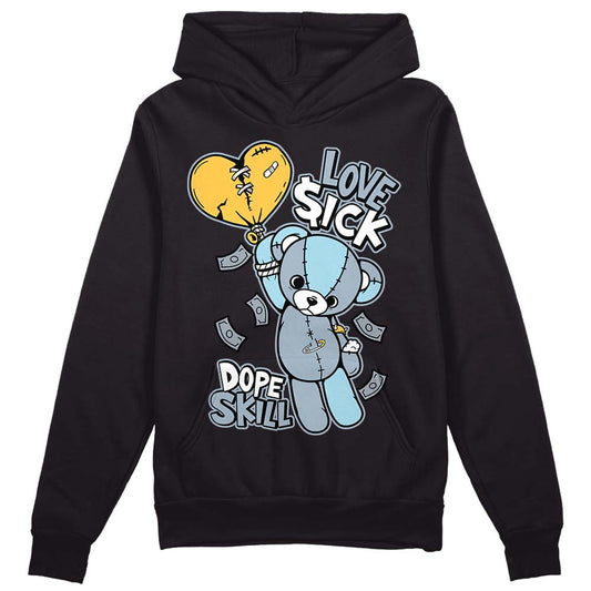 Jordan 13 “Blue Grey” DopeSkill Hoodie Sweatshirt Love Sick Graphic Streetwear - Black