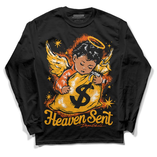 Jordan 12 Retro Black Taxi DopeSkill Long Sleeve T-Shirt Heaven Sent Graphic Streetwear - Black