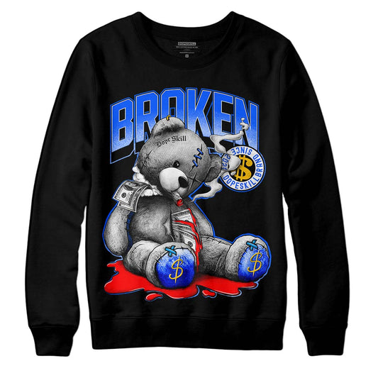 Royal Blue Sneakers DopeSkill Sweatshirt Sick Bear Graphic Streetwear - Black