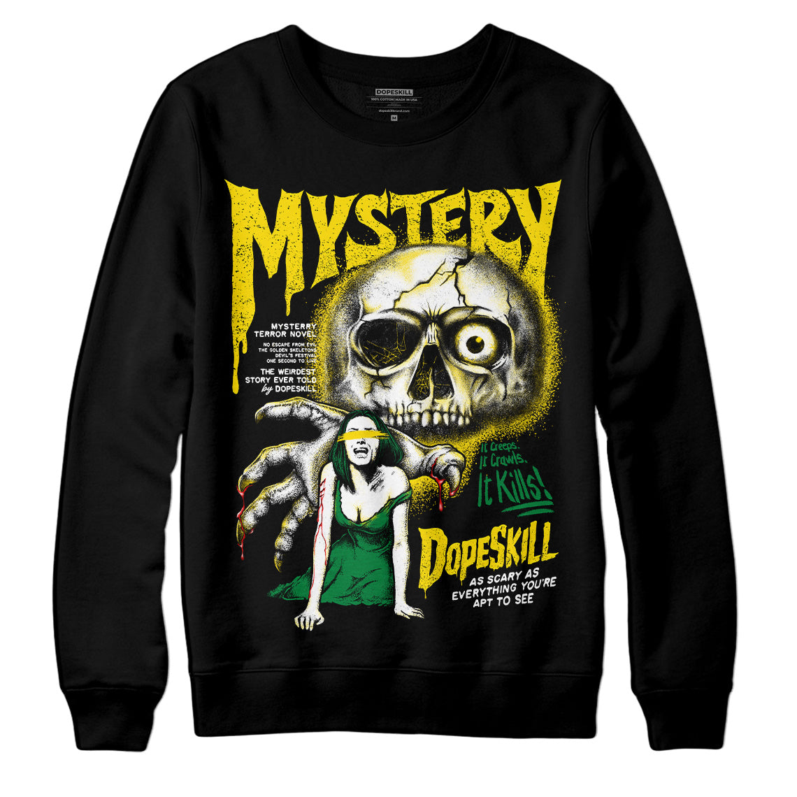 Dunk Reverse Brazil DopeSkill Sweatshirt Mystery Ghostly Grasp Graphic Streetwear - Black