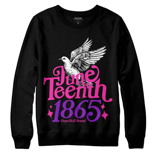 Pink Sneakers DopeSkill Sweatshirt Juneteenth 1865 Graphic Streetwear - Black