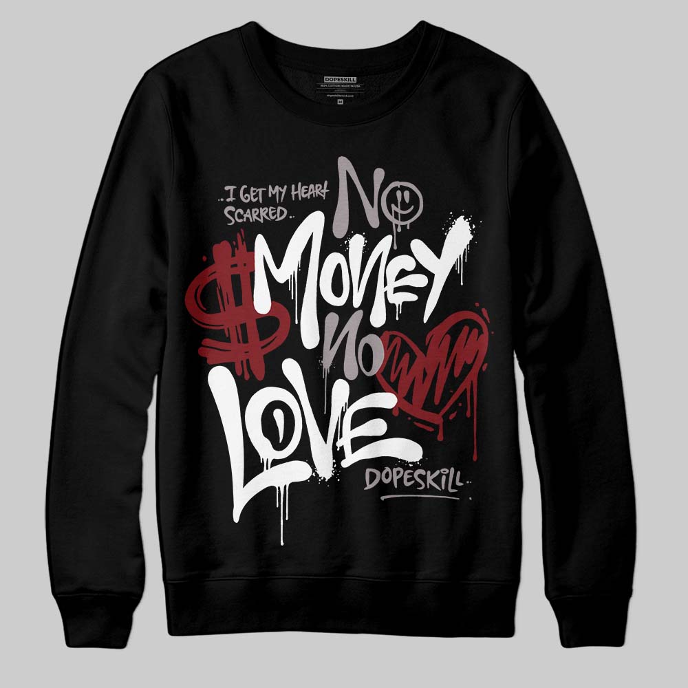 A Ma Maniére x Air Jordan 5 “Violet Ore” DopeSkill Sweatshirt No Money No Love Typo Graphic Streetwear - Black