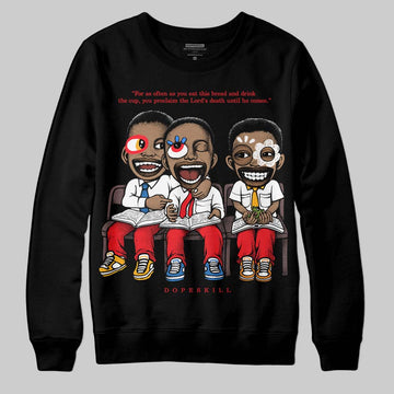 Red Sneakers DopeSkill Sweatshirt First Sunday Graphic Streetwear - Black