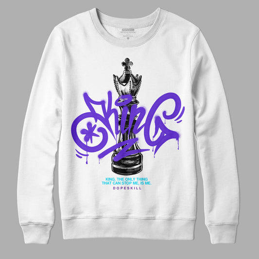 Jordan 6 "Aqua" DopeSkill Sweatshirt King Chess Graphic Streetwear - White 