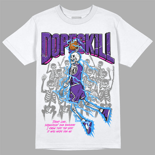 PURPLE Sneakers DopeSkill T-Shirt Thunder Dunk Graphic Streetwear - White 