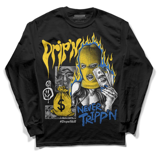 Dunk Low Vintage “Michigan” DopeSkill Long Sleeve T-Shirt Drip'n Never Tripp'n Graphic Streetwear - Black