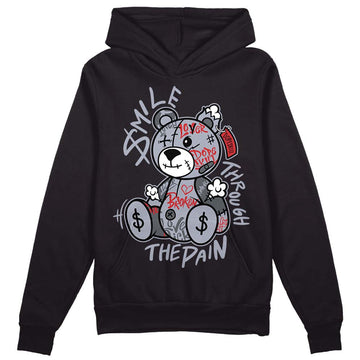 Jordan 4 “Bred Reimagined” DopeSkill Hoodie Sweatshirt Smile Through The Pain Graphic Streetwear - Black