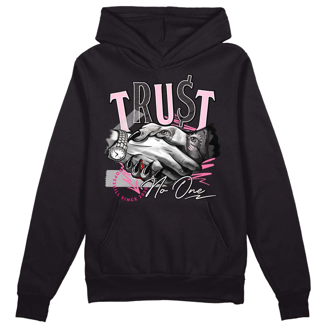 Dunk Low LX Pink Foam DopeSkill Hoodie Sweatshirt Trust No One Graphic Streetwear - Black 