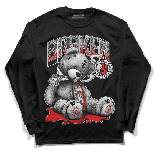 Jordan Spizike Low Bred DopeSkill Long Sleeve T-Shirt Sick Bear Graphic Streetwear - Black 