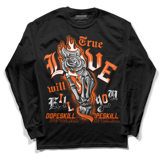 MSCHF Super Normal 2 Orange Milk DopeSkill Long Sleeve T-Shirt True Love Will Kill You Graphic Streetwear - Black