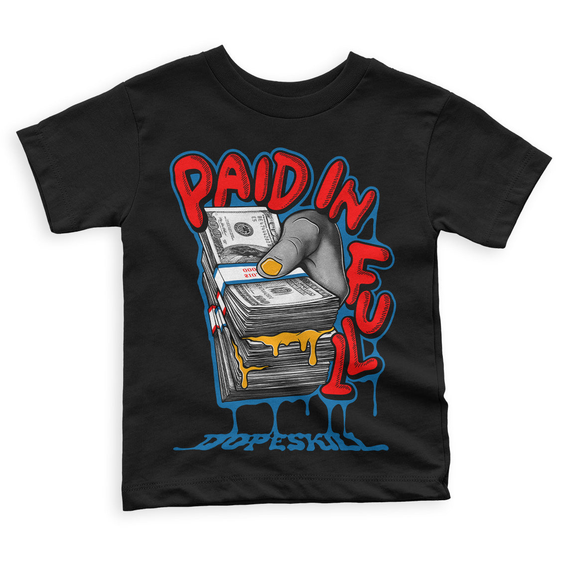 Jordan 4 Retro GS 'Messy Room' DopeSkill Toddler Kids T-shirt Paid In Full Graphic Streetwear -  Black