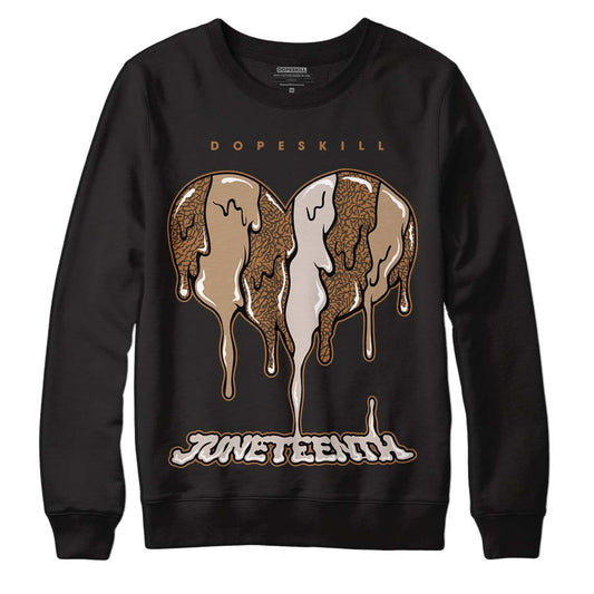 Jordan 3 Retro Palomino DopeSkill Sweatshirt Juneteenth Heart Graphic Streetwear - Black