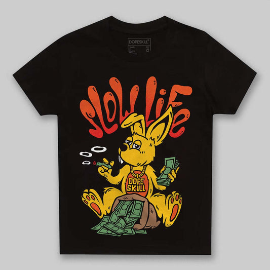 Yellow Sneakers DopeSkill Toddler Kids T-shirt Slow Life Graphic Streetwear - black