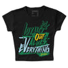 Jordan 5 “Lucky Green” DopeSkill Women's Crop Top LOVE Graphic Streetwear - Black