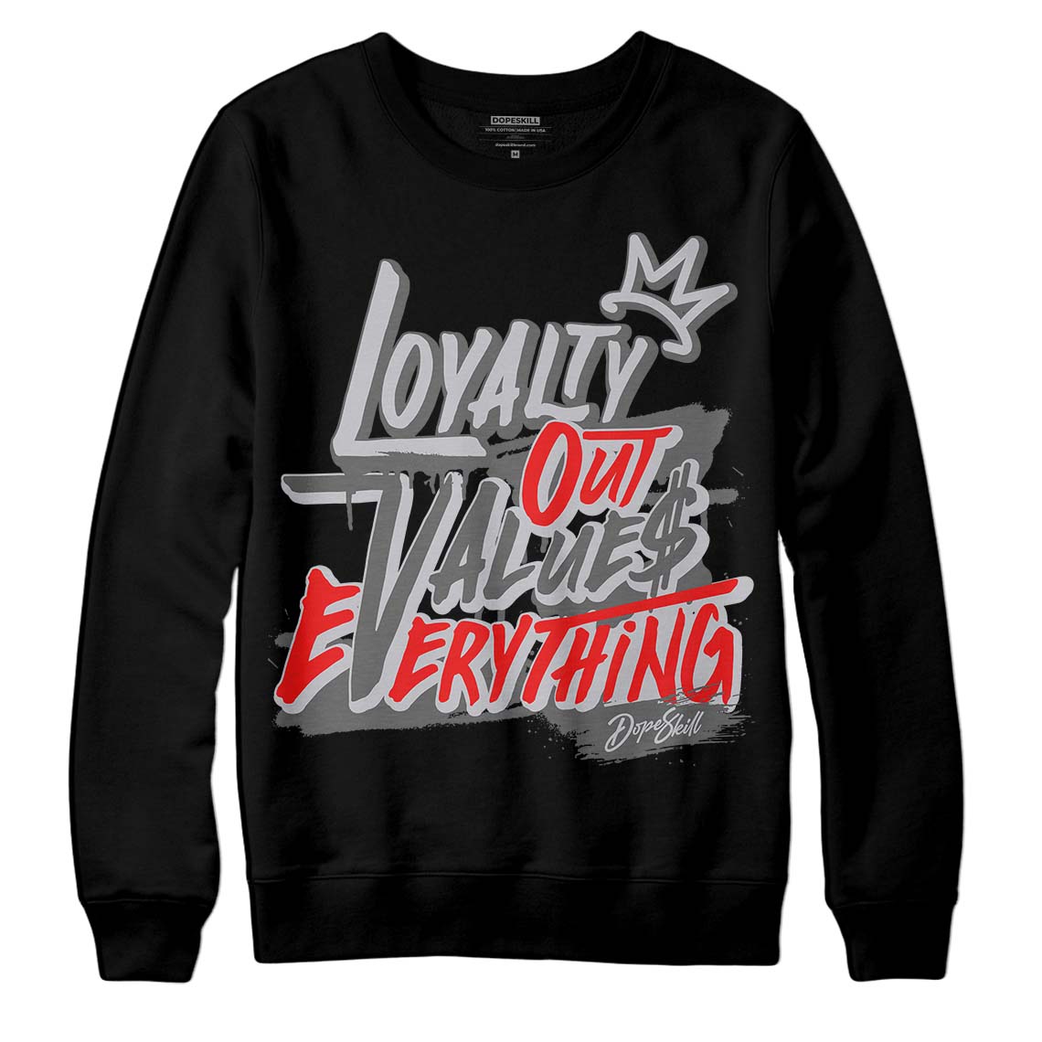 Grey Sneakers DopeSkill Sweatshirt LOVE Graphic Streetwear - Black