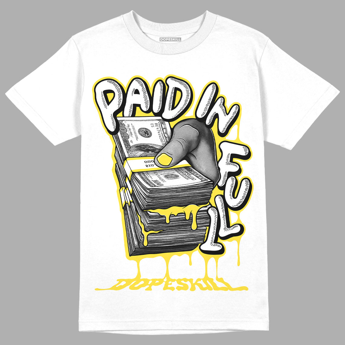 Jordan 11 Low 'Yellow Snakeskin' DopeSkill T-Shirt Paid In Full Graphic Streetwear  - Black 