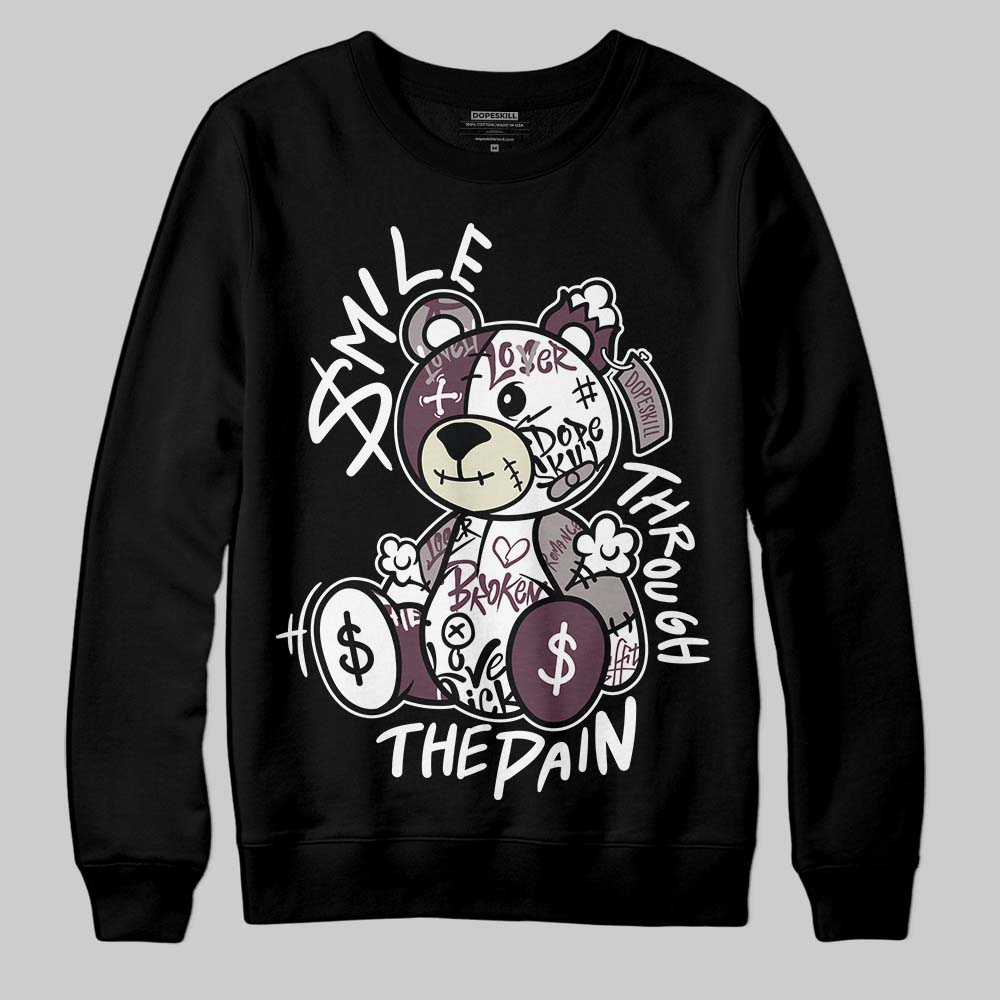 A Ma Maniére x Air Jordan 5 “Violet Ore” DopeSkill Sweatshirt Smile Through The Pain Graphic Streetwear - Black