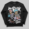 Harris Tweed x Dunk Low Denim Turquoise and Baroque Brown DopeSkill Long Sleeve T-Shirt No Risk No Story Graphic Streetwear - Black