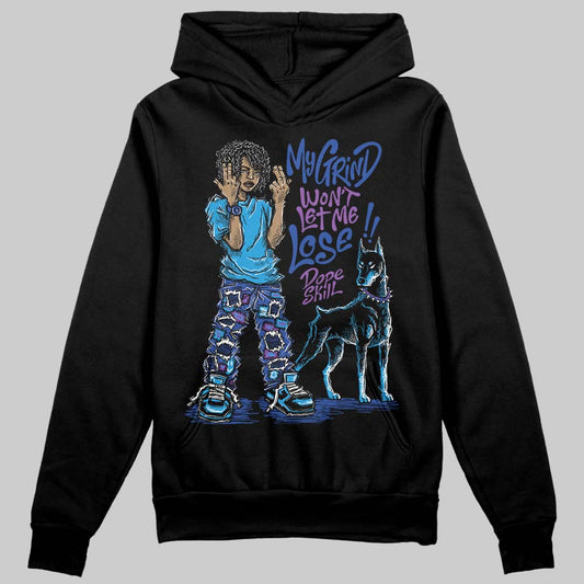 Royal Blue Sneakers DopeSkill Hoodie Sweatshirt My Grind Won't Let Me Lose Graphic Streetwear - black