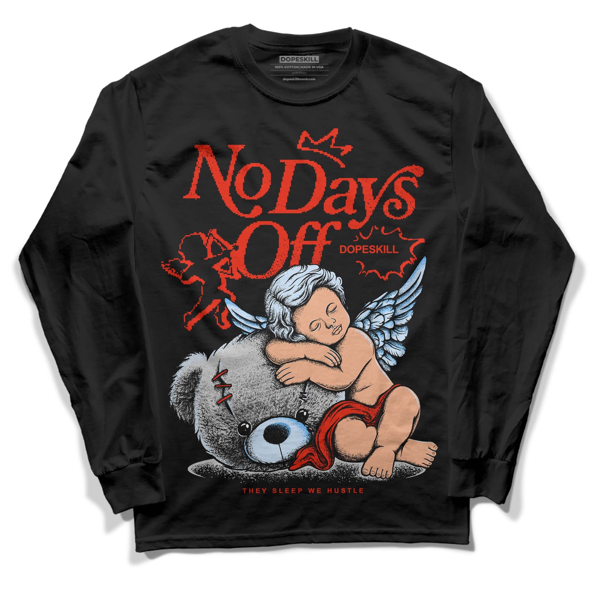 Jordan 6 Retro Toro Bravo DopeSkill Long Sleeve T-Shirt New No Days Off Graphic Streetwear - Black