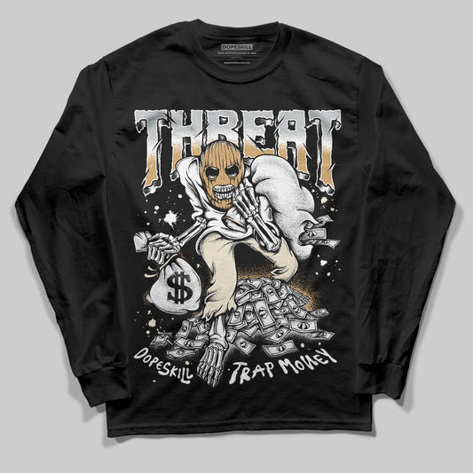 Jordan 5 Retro Reverse Metallic DopeSkill Long Sleeve T-Shirt Threat Graphic Streetwear - Black