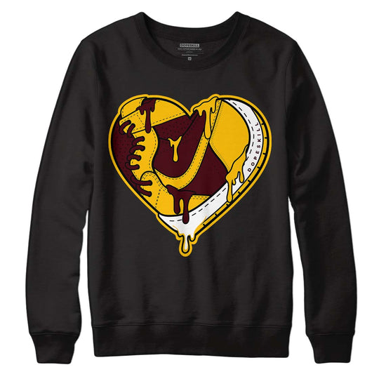 Dunk Yellow Bordeaux DopeSkill Sweatshirt Heart Jordan Graphic Streetwear - Black