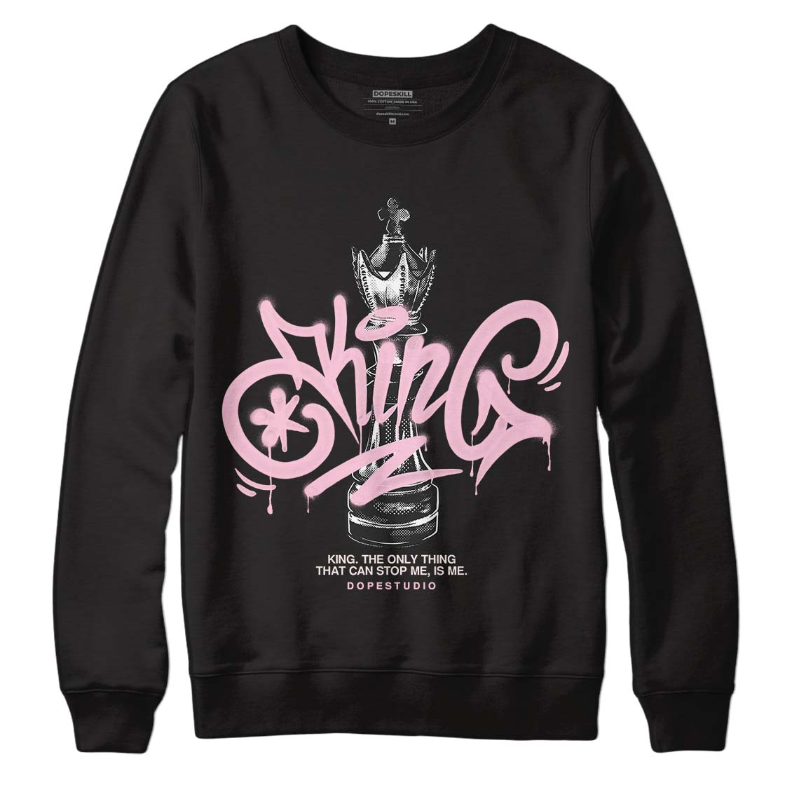 Dunk Low LX Pink Foam DopeSkill Sweatshirt King Chess Graphic Streetwear - Black