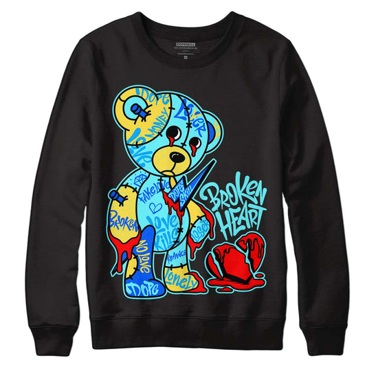 Jordan 5 Aqua DopeSkill Sweatshirt Broken Heart Graphic Streetwear - Black