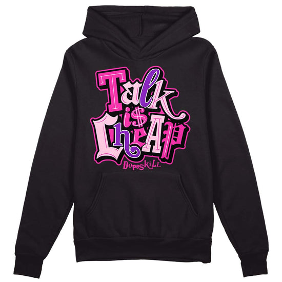 Pink Sneakers DopeSkill Hoodie Sweatshirt Talk Is Chip Graphic Streetwear - Black