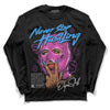 Jordan 4 GS “Hyper Violet” DopeSkill Long Sleeve T-Shirt Never Stop Hustling Graphic Streetwear - Black