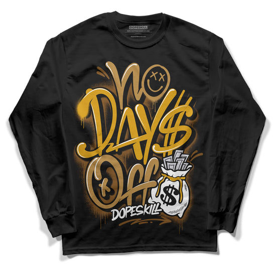 Jordan 13 Wheat 2023 DopeSkill Long Sleeve T-Shirt No Days Off Graphic Streetwear - Black