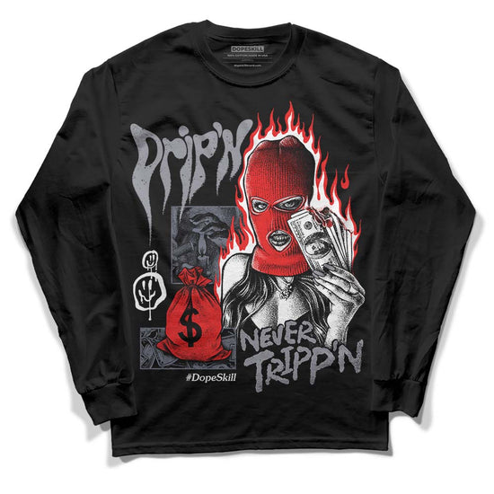 Jordan 14 Retro 'Stealth' DopeSkill Long Sleeve T-Shirt Drip'n Never Tripp'n Graphic Streetwear - Black