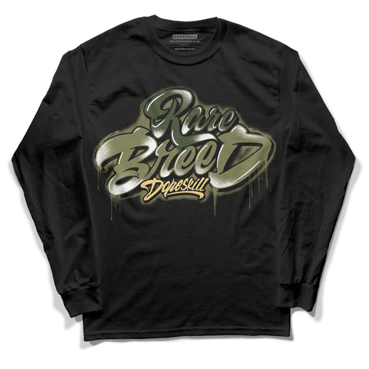 Jordan 4 Retro SE Craft Medium Olive DopeSkill Long Sleeve T-Shirt Rare Breed Type Graphic Streetwear - Black