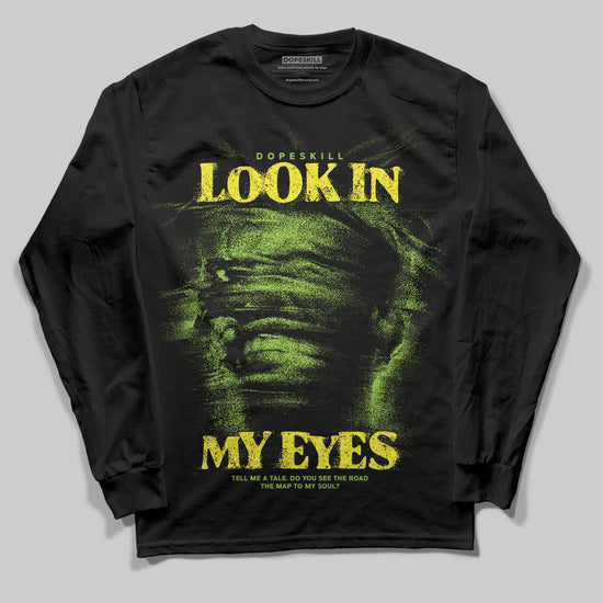 Neon Green Sneakers DopeSkill Long Sleeve T-Shirt Look In My Eyes Graphic Streetwear - Black
