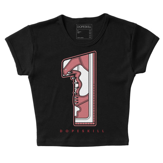 Valentine's Day Collection DopeSkill Women's Crop Top No.1 Graphic Streetwear - Black