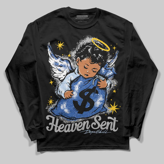 Awake NY x Jordan 5 Retro 'Black Racer Blue' DopeSkill Long Sleeve T-Shirt Heaven Sent Graphic Streetwear - Black